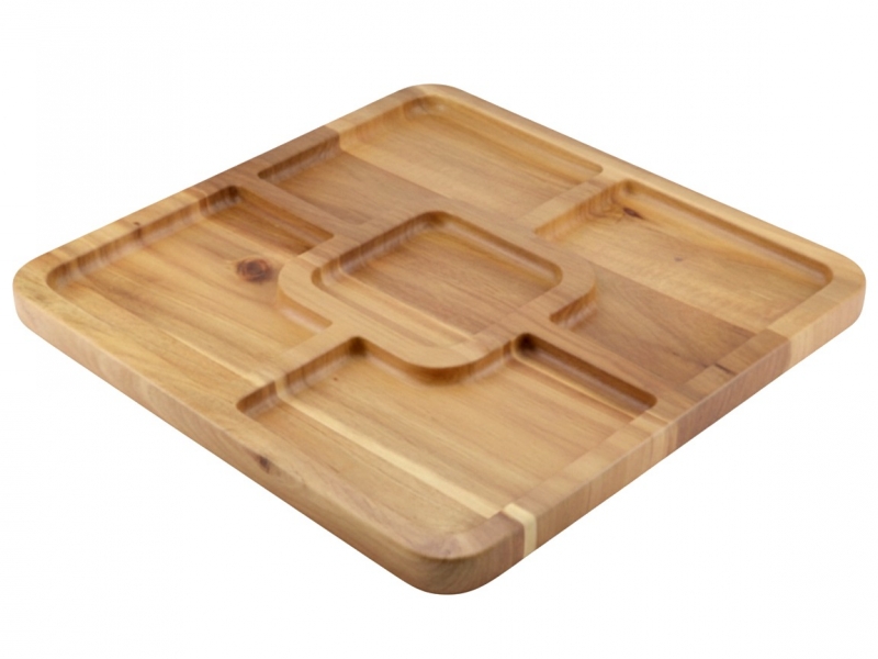 Acacia wooden serving platter square